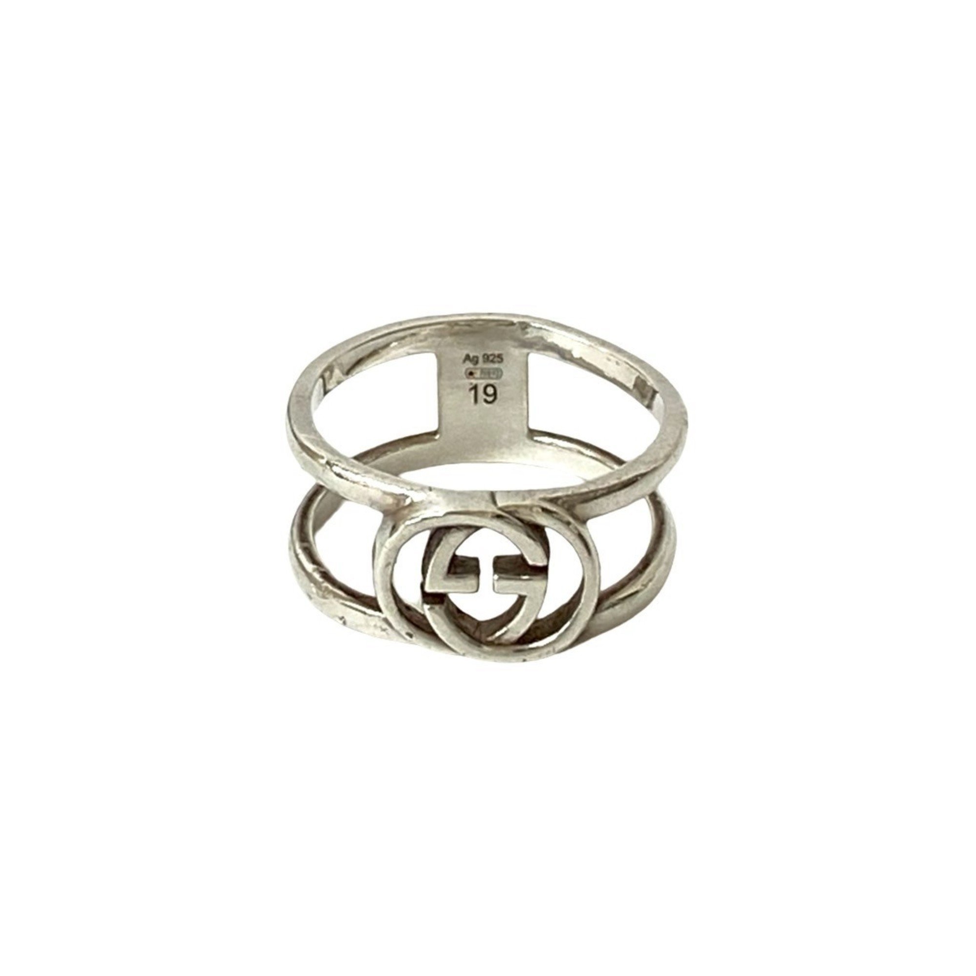 Gucci Interlocking G Open Hand Ring In Sterling Silver L22-8 342$